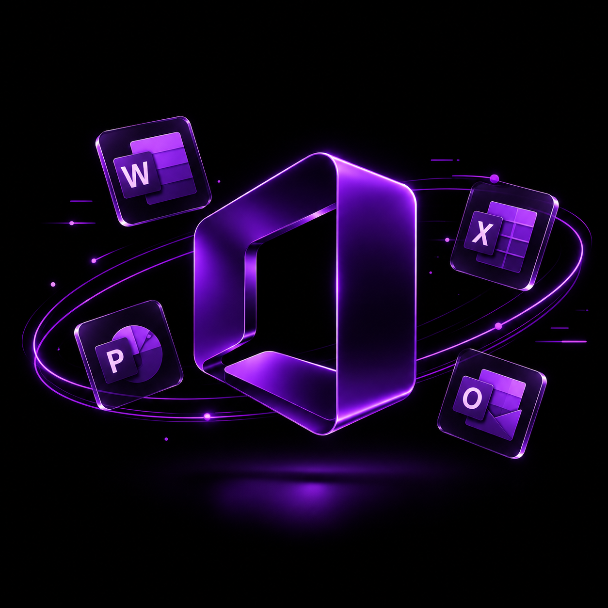Ilustración holográfica de suite Office Alpha Zero